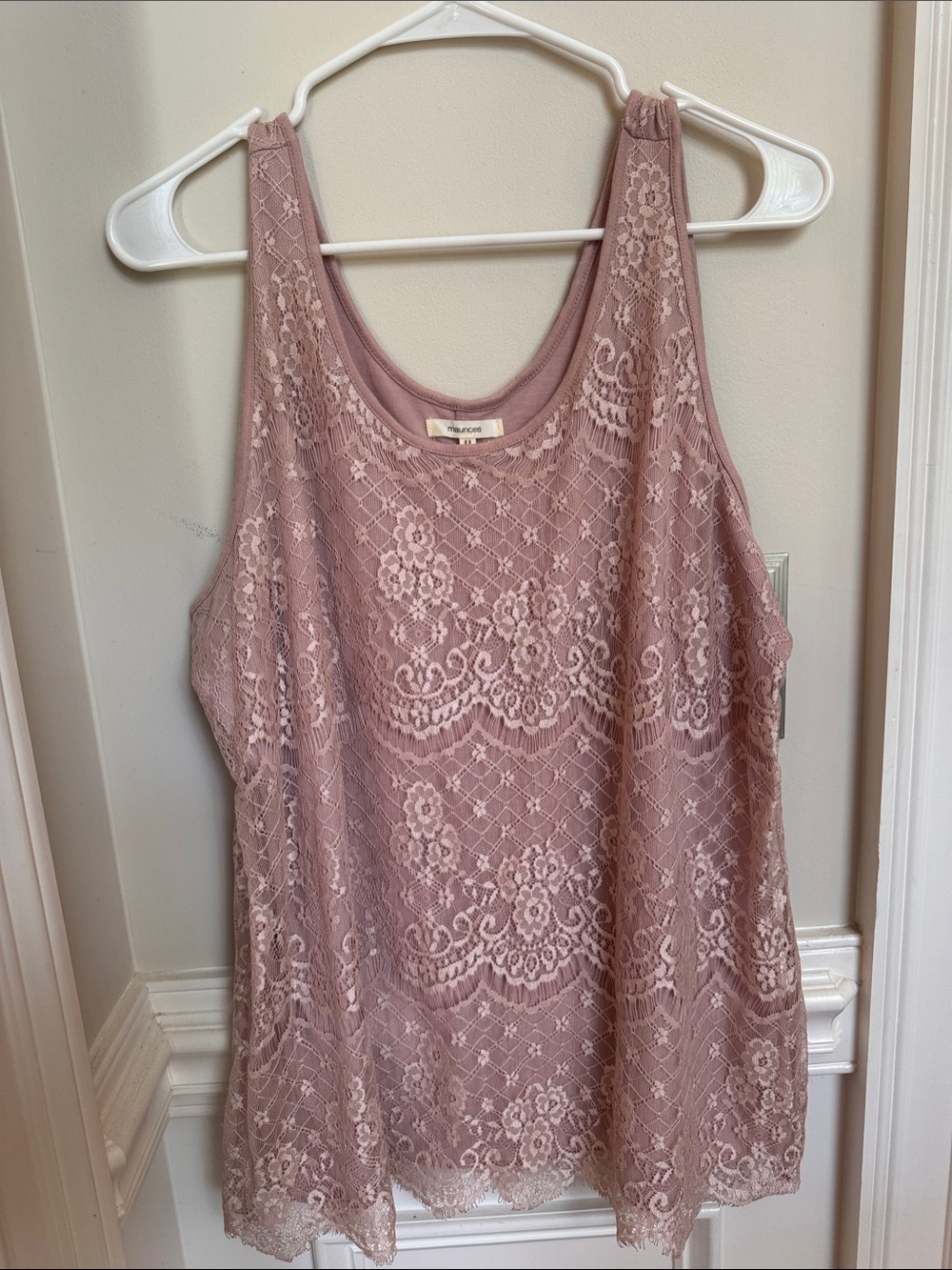 Maurices Mauve Lace Overlay Camisole